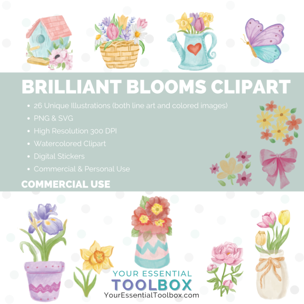 Brilliant Blooms Graphics (PLR Resell License)